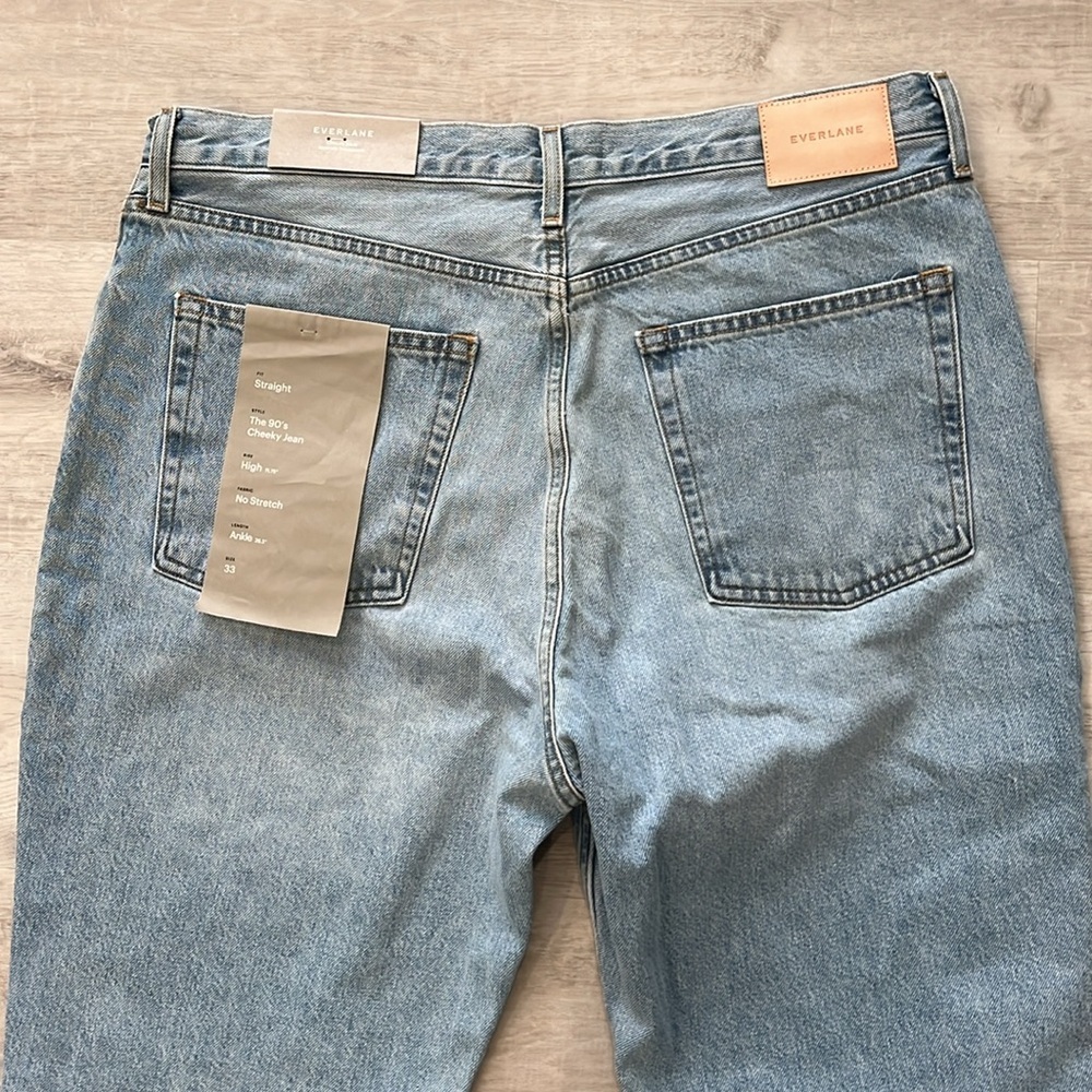 Everlane NWT The 90’s Cheeky Jeans‎ Denim High Waist Straight Women’s 33 - Picture 8 of 13